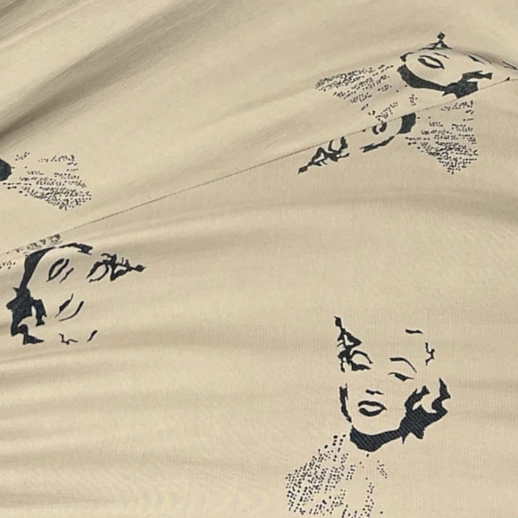Vintage Miss Mod Marilyn Monroe print midi skirt tan black size 6/Medium - Picture 6 of 13